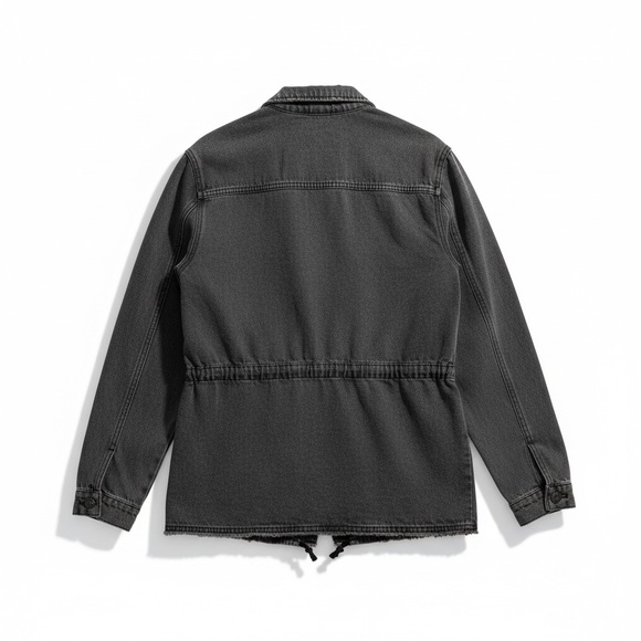 STATE Distressed Black Jean Jacket - Picture 6 of 7